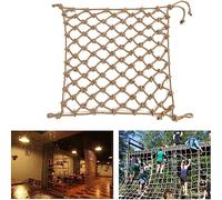 Cuerda de yute pesado y red de sisal resistente al desgarro, red segura para niños y mascotas, para balcones, jardines y barandillas, 1 x 6 m, y protección segura