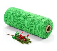 Cuerda de Yute Verde 100m x 2mm - Cuerda de Jardín Resistente de Fibra Natural, Atar Plantas, Decoración Floral y Manualidades