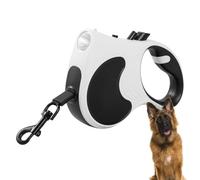 Cuerda deslizante para perro, con luz LED, retráctil, resistente, con mango antideslizante, correas de entrenamiento de 16 pies, cuerda de amarre para perro, freno de botón y bloqueo, para razas