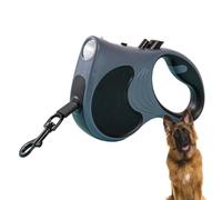 Cuerda deslizante para perro, cuerda extensible para perro con luz, cuerda de amarre para perro, cuerda de perro de 16 pies, resistente, fácil freno de botón y bloqueo para mascotas exteriores