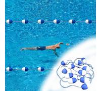 Cuerda divisora de carril de piscina, flotador de alambre de acero duradero con boya de polietileno, ideal para piscinas de interior/exterior, separación eficaz de carril de vuelta, 15 m de longitud