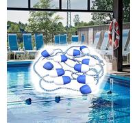 Cuerda divisora de seguridad de 45 pies con boya y 2 ganchos, barrera flotante para natación, ideal para separación de carriles y zonas de peligro, fácil de instalar y usar