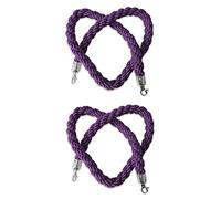 Cuerda divisoria, cuerda para barrera con postes, Paquete de 2 barreras cuerda nailon moradas for entrada VIP con ganchos Sierra dorados 1 a 5 m(Sier Hooks,1M/3.2Ft)