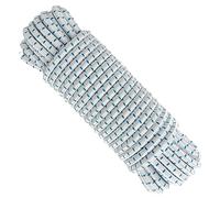 Cuerda Elastica, 6MM * 10M, poliéster, Latex. Blanco con Azul