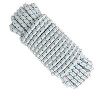 Cuerda Elastica, 8MM * 10M, poliéster, Latex. Blanco con Azul