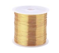 Cuerda elástica for pulseras, alambre de joyería, 10 rollos, cordón cuentas cobre dorado, plateado y resistente al color for fabricación collares DIY(Kc Gold,0.4mm 45m)