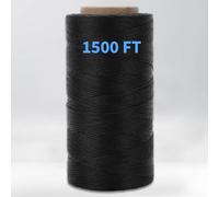 Cuerda Encerada Negra de 9 Capas de 1500 pies/500 Yardas de Nailon (poliéster 210D) - Cuerda Negra de Resistencia a la tracción de 160 Libras para Manualidades, 1 Rollo