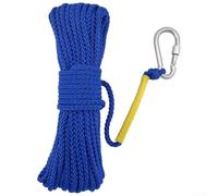Cuerda flotante de polipropileno para exteriores con gancho de resorte para seguridad de escalada en roca y actividades aéreas, diseñada para fiabilidad y flotabilidad en varios entornos (azul)