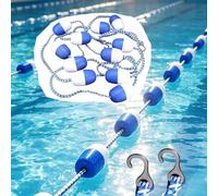 Cuerda Flotante para Piscina, Cuerda divisoria Piscina con 2 Ganchos de Acero Inoxidable preensamblados y flotadores Piscinas Interiores Exteriores. Cuerdas aislar áreas peligrosas o Dividir