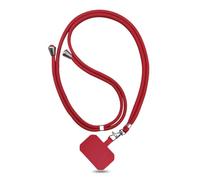 Cuerda for colgar el cordón del teléfono, cordón universal for teléfono celular con correa de cuello de nailon ajustable.(Red)