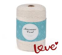 Cuerda Macrame 3mm, Hilo de Macramé Beige de 3 mm x 300 m, ALTOREN Hilo de Algodón de Macramé, Hilo para Macramé, Cordón Natural, Manualidades, Manualidades, Manualidades, Pared, Soporte de Plantas