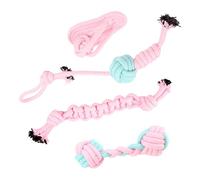 Cuerda masticable para perros, 4 juguetes para perros de tirón de guerra, juego interactivo para estimulación mental y limpieza de dientes, actividades de entrenamiento para razas medianas y pequeñas