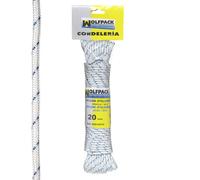 Cuerda nylon alta tenacidad blanca/azul (madeja 20 m.)