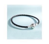 Cuerda Pan Chunyin, serie roja, de cuero y cuentas plateadas