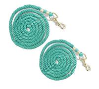 Cuerda para caballo - punto de conexión en diferentes diseños elegantes, correa de guía, cuerda de atar pony, burro, cabra (2 turquesas)