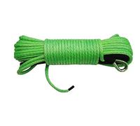 Cuerda para cabrestante, Cuerda sintética verde 6mm * 24M Añadir 4500 Lbs Aluminio Hawse Fairlead, Off Road Rope, Cable del cabrestante de reemplazo, Línea de cabrestante ATV