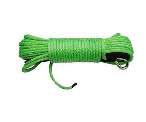 Cuerda para cabrestante, Cuerda sintética verde 6mm * 24M Añadir 4500 Lbs Aluminio Hawse Fairlead, Off Road Rope, Cable del cabrestante de reemplazo, Línea de cabrestante ATV