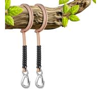 Cuerda para Columpio y Hamaca 100CM de Poliéster con Gancho, Diámetro 10mm, Soporta hasta 200kg, Accesorios para Jardín, Parques Infantiles y Camping,Natural - 2 Piezas