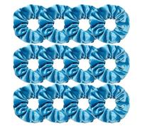 Cuerda Para El Cabello De Tela 12 coleteros de terciopelo blancos, negros, azules, verdes, morados, rojos y rosas, accesorios for el cabello for mujeres y niñas.(SKY BLUE)
