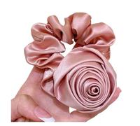 Cuerda Para El Cabello De Tela 2 unidades de cintas elásticas for el pelo con flores de rosas for mujer, coleteros con flores(Pink)