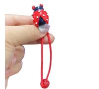 Cuerda para el pelo con forma de mariquita roja de dibujos animados, pinza para el pelo, tocado dulce, cuerda para el pelo con forma de mariquita roja para mujer