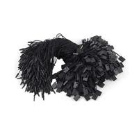 Cuerda para etiquetas poliéster, 200 piezas desechables, cierre a presión, seguro para ropa y regalo (negro, 17 cm)