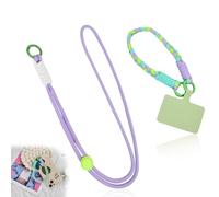 Cuerda para Móvil Universal con Parche, 2Pcs Cadena con Hebilla Cuerda, Cordón para teléfono Celular, Cordón Colgante Movil Correa Ajustable, Correa Cruzada y para la Muñeca para Todas Fundas de Móvil