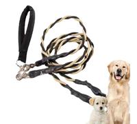 Cuerda para perro, correa de entrenamiento sin tirones, cuerda de seguridad reflectante, correa de doble asa resistente, 5 pies de longitud, agarre cómodo, ideal para caminar al aire libre, senderismo