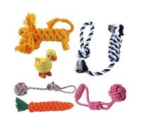 Cuerda para perros genérica | Algodón natural para limpieza de dientes, cuerda de nudos para perros pequeños, medianos, grandes mordedores, para interior y exterior, juegos de tracción y despertar