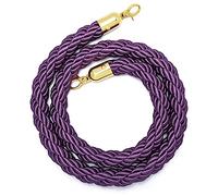 Cuerda para Postes, Paquete de 2, Cuerda de Control de multitudes para Interiores y Exteriores, Barrera de cáñamo Trenzado para área VIP de Eventos, Postes/Postes, Cuerda de obstác