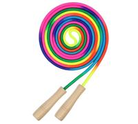 Cuerda para saltar larga, cuerda para saltar para niños, de madera, colorida, ajustable, 5, 5 yardas de largo, doble holandés para equipos deportivos para estudiantes