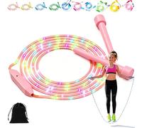 Cuerda para Saltar LED para Niños, Cuerda Ajustable de 280 cm, Cuerda de Saltar Antienredos con 3 Modos de Luz de Colores para Fitness, Ejercicio y Juegos al Aire Libre