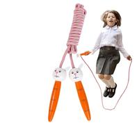 Cuerda para saltar para niños: diseño de conejito de longitud ajustable con asas de madera, cuerda de algodón suave que no se enreda para ejercicios y ejercicios en interiores y exteriores