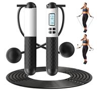 Cuerda para saltar sin cordón,Cuerda para Saltar con Temporizador,Cuerda para Saltar Inalámbrica,Longitud Ajustable,Rodamientos de bolas,para Fitness,Entrenamiento Trainer