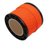 Cuerda reflectante de 50 m, material de polipropileno de poliéster de 4 mm de grosor, para funcionalidad al aire libre, incluye fijación de lona y guía de camino (naranja)