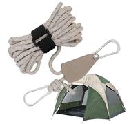 Cuerda reflectante de 6 mm x 5 m con tensor y gancho, cuerda de trinquete ajustable de nailon para camping, toldo, paracord ligero y resistente para suspensión y fijación exterior