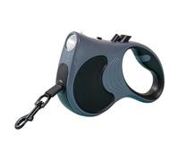 Cuerda resistente para perros | Cuerda retráctil para perros con linterna | Cuerda de amarre para perro, cuerda de perro de 16 pies, resistente, fácil freno de botón y bloqueo para mascotas exteriores