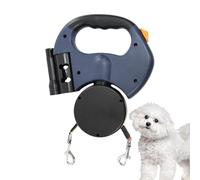 Cuerda retráctil reflectante para mascotas para dos perros, cuerda retráctil doble para perros - Cuerda extensible para mascotas con cerradura | Mango antideslizante, reflectante, desenreda automática