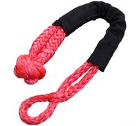 Cuerda sintética de grillete suave, tipo U, fibra de tela Oxford, resistencia a la rotura, cuerda de recuperación para camión ForJEEP SUV (rojo)