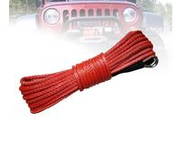 Cuerda sintética for cabrestante de 6 mm x 15 m con Funda, Kit de Correas de Remolque Todoterreno Resistentes, Accesorios for Coche Fuerte Capacidad(Red)