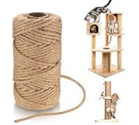 Cuerda Sisal, 6mmx50m Cuerda de Sisal para Gatos, Cuerda de Yute, Cuerda Cañamo, Rollo de Corde Yute, Corda Juta Naturale, Corda per Embalaje Regalos Manualidades Jardinería Decoración