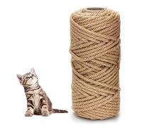 Cuerda Sisal para Rascador de Gatos, 6mm x 30m Cuerda de Yute, Cuerda de Cáñamo Natural para Reemplazo de Árboles de Rascador, Torre Gatos, Decoración de Jardín, Accesorios de Bricolaje Manualidades