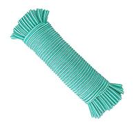 Cuerda Tendedero Exterior. Cordón de Polipropileno Alta tenacidad Trenzado, 4,5MM * 25M, Hecho en España, para Toldos, Camping, pancartas, Bricolaje. Verde y Blanco