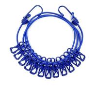 Cuerda Tendedero Tendedero elástico for Exteriores, Antideslizante, for Acampar, con Pinzas for la Ropa, portátil, for Viajes, for Colgar Calcetines y secarlos(Blue)