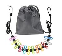 Cuerda Tender Ropa Exterior,tendedero retráctil para Viajes, Tendedero portátil con 12 Pinzas para la Ropa, Accesorios de Camping al Aire Libre (Colorido)