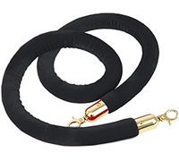 Cuerda torcida de puntal, barrera de control de multitudes, terciopelo, cola VIP comercial, for taquillas de exposiciones de bodas(Black,0.6m/24inch/2ft)