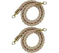 Cuerda trenzada de cáñamo para control de multitudes con ganchos plateados y elegante para eventos, fiestas y reuniones al aire libre