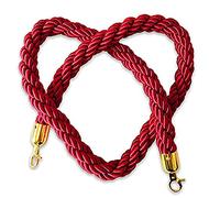 Cuerda trenzada fácil de instalar, barrera de control de multitudes de 8 pies con gancho para teatros, grandes aperturas, museos, cuerda duradera para eventos