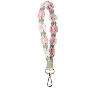 Cuerda Trenzada Flor Corta llavero Borla Pulsera llavero niñas, bonitos accesorios de coche, accesorios para llaves, bolsa de regalo para mujer