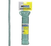 Cuerda Trenzada Polipropileno Blanca/Verde (Madeja 20 m.)